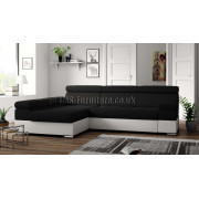 PAUL - BLACK Corner Sofa Bed