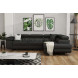 ANTONY - BLACK faux leather - Corner Sofa Bed