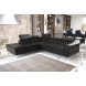 TORONTO 2 __250*230cm - BLACK Faux Leather - Corner Sofa Bed