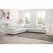GALA MAX -  280*280cm - Corner Sofa Bed - White Faux Leather