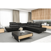 EUFORIA MAX __300 * 300cm - BLACK Faux Leather - Corner Sofa