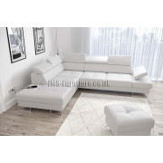 GALA 276*225 -  Corner Sofa Bed - White Faux Leather