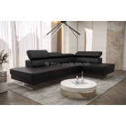 EUFORIA __300 * 180cm - Black Faux Leather  - Corner Sofa