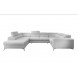 LUISE - White Faux Leather - Corner Sofa Bed