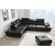 GALA 276*225 -  Corner Sofa Bed - Black Faux Leather
