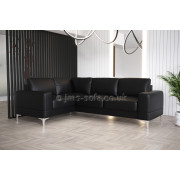ANGIE 2 -  250*180cm - Corner Sofa Bed - Black Faux Leather