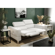 Sofa  TORONTO  2 + RELAX - 180 cm ( Biała & Czarna Eko skóra )