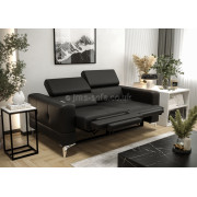 Sofa TORONTO 2 + RELAX -180 cm - ( White& Black Faux Leather )