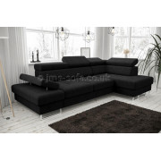 GALA MINI -  Corner Sofa Bed - Black fabric