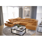 GALA MAX 2 + RELAX -  Corner Sofa Bed - REAL LEATHER
